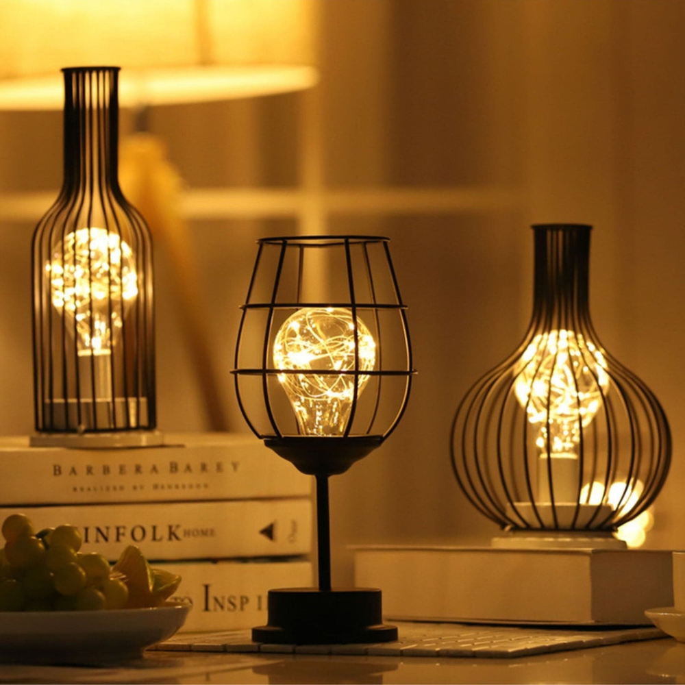 Wireless rechargeable table lamp glass & metal