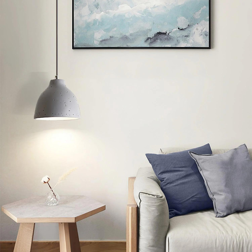 Scandinavian pendant light resin bowl design