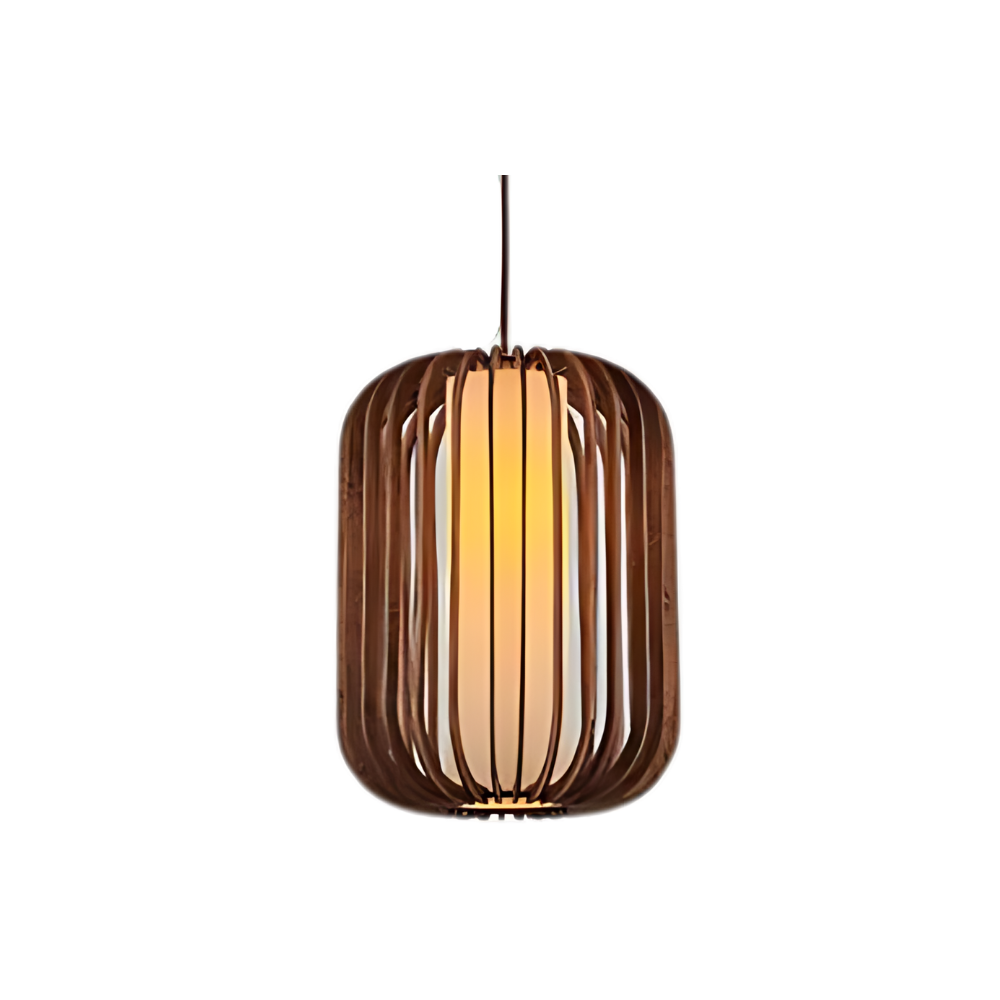 Scandinavian Cardboard and Wood Pendant Light