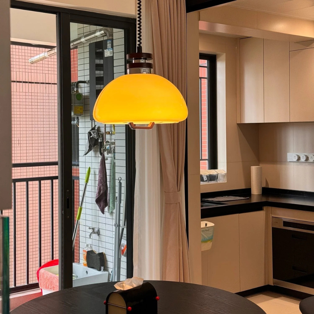 Pendant Light Velvet Finish Modern Round Shade