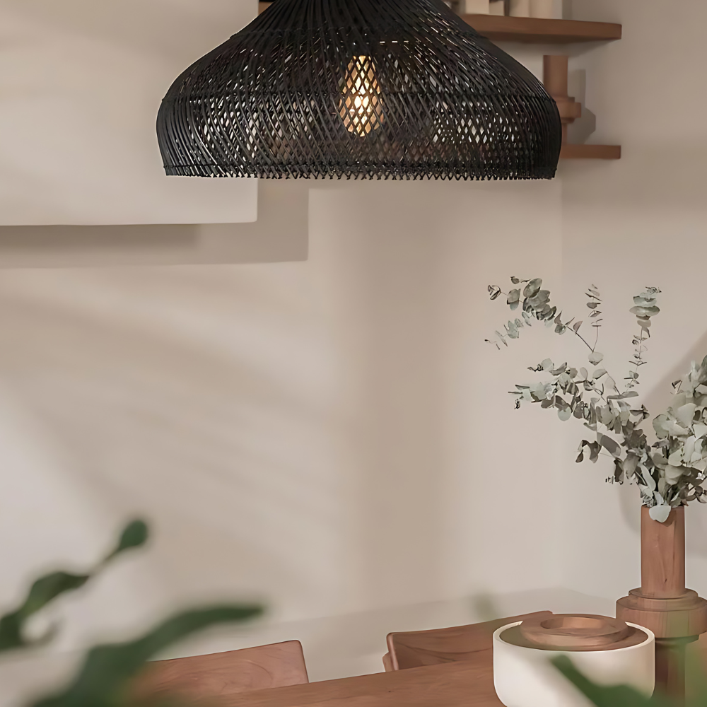 Pendant Light Japandi Rattan Handmade Boho Style