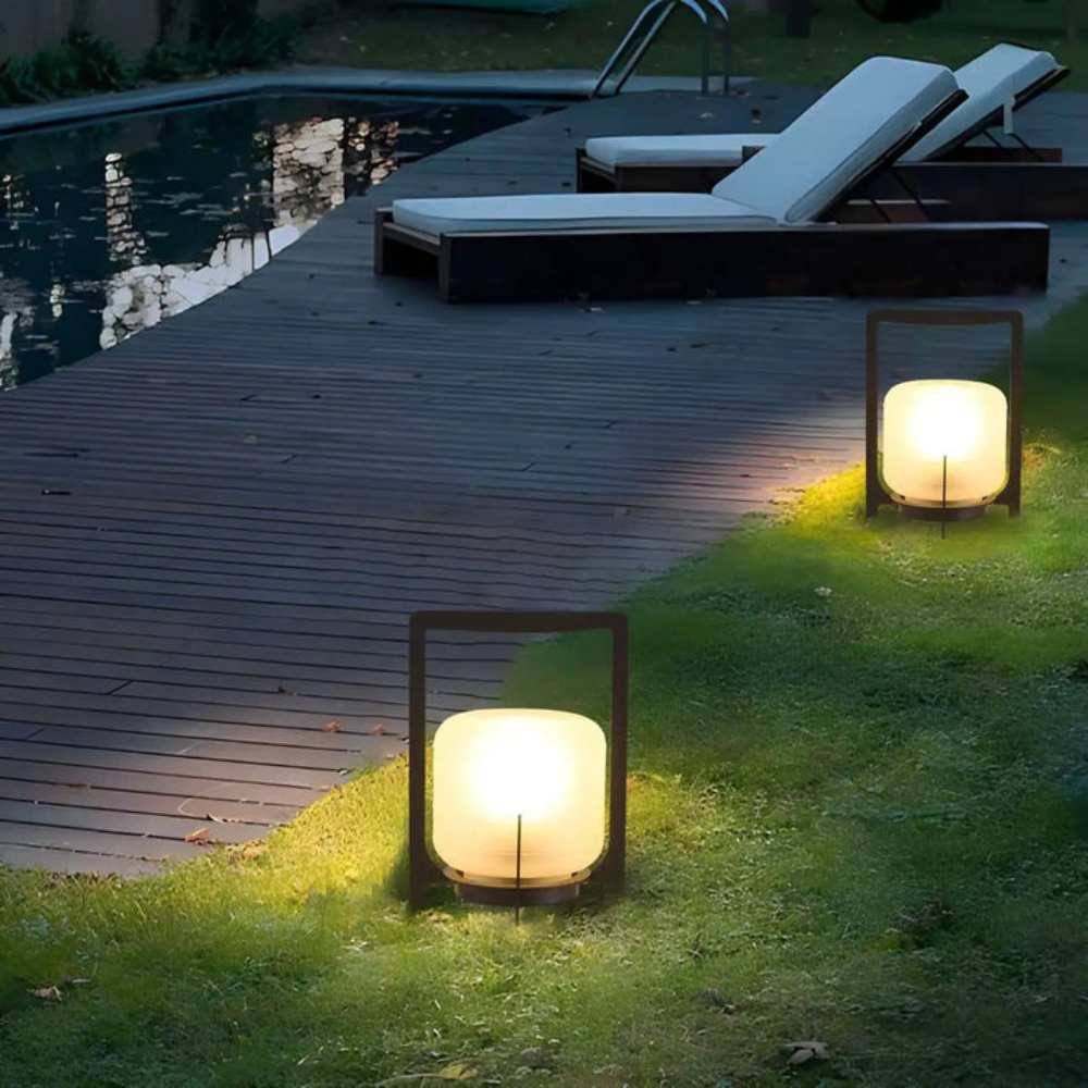 Solar-Powered Outdoor Lamp with Warm Light
