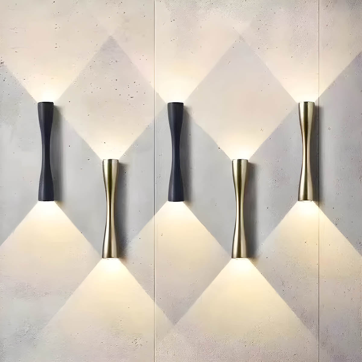 Slim Hourglass Wall Lamp in Aluminium & LED