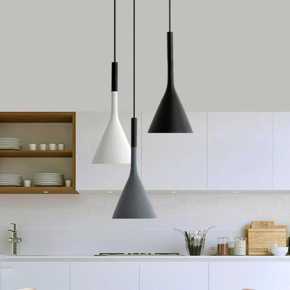 Scandinavian pendant light funnel design