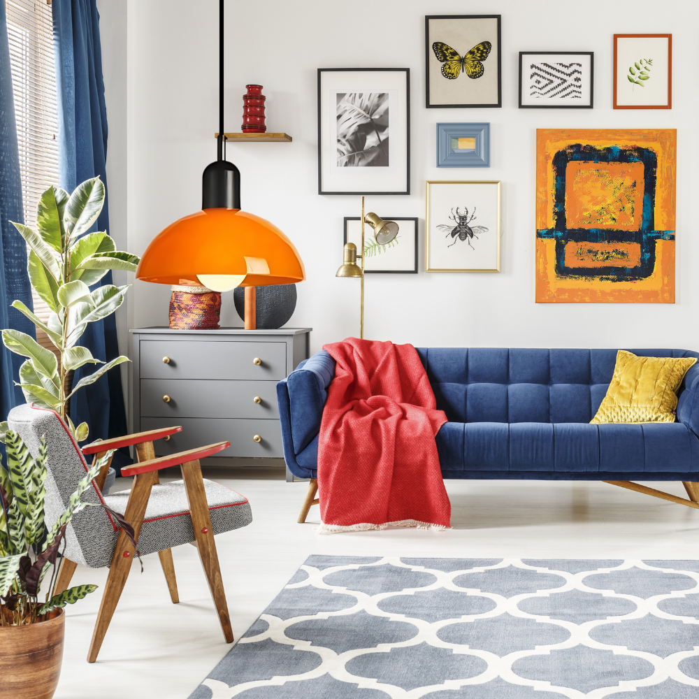 Scandinavian-Style Coloured Glass Pendant Light