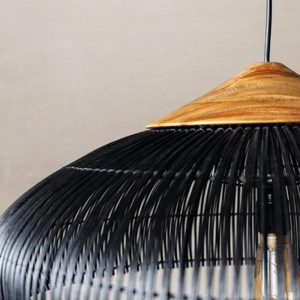 Pendant Light Japandi Rattan Handmade Boho Style