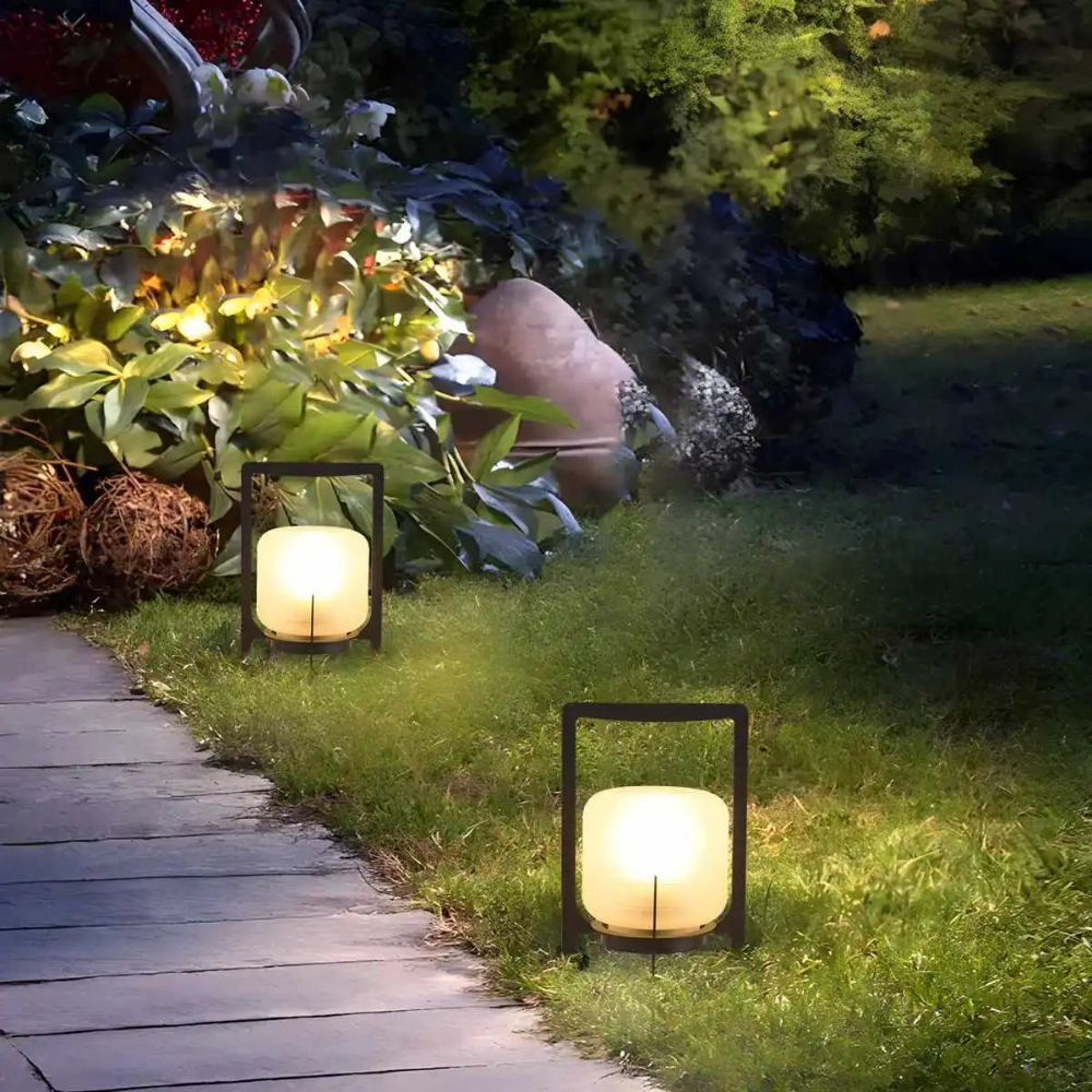 Solar-Powered Outdoor Lamp with Warm Light