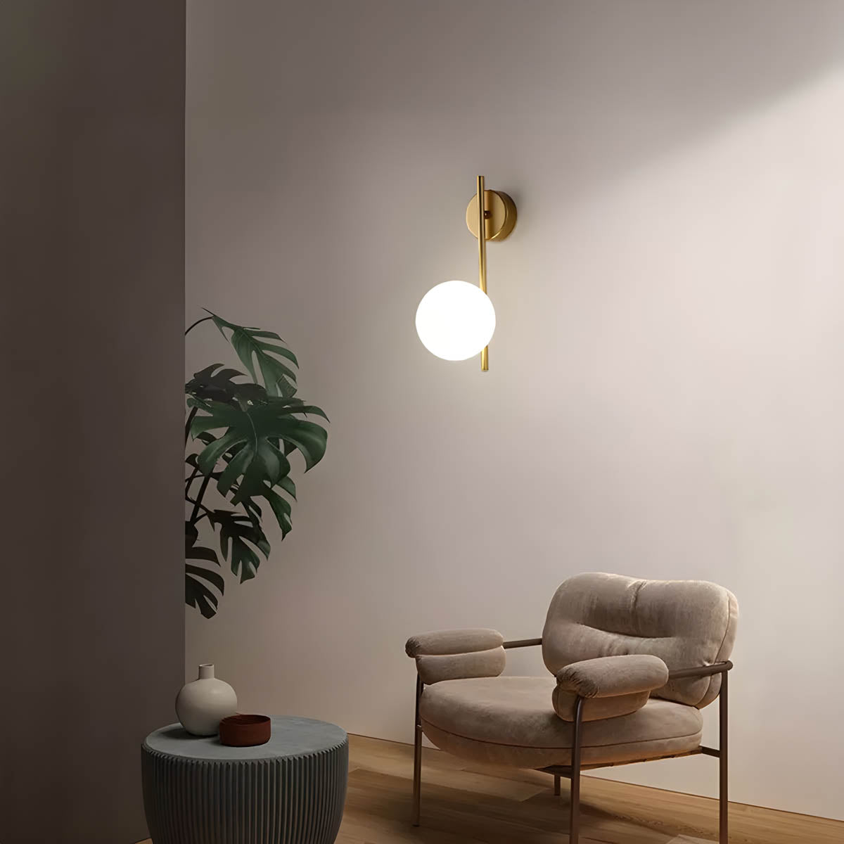 Iron & Glass Wall Light