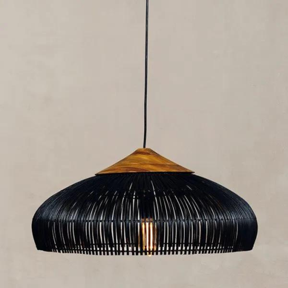 Pendant Light Japandi Rattan Handmade Boho Style