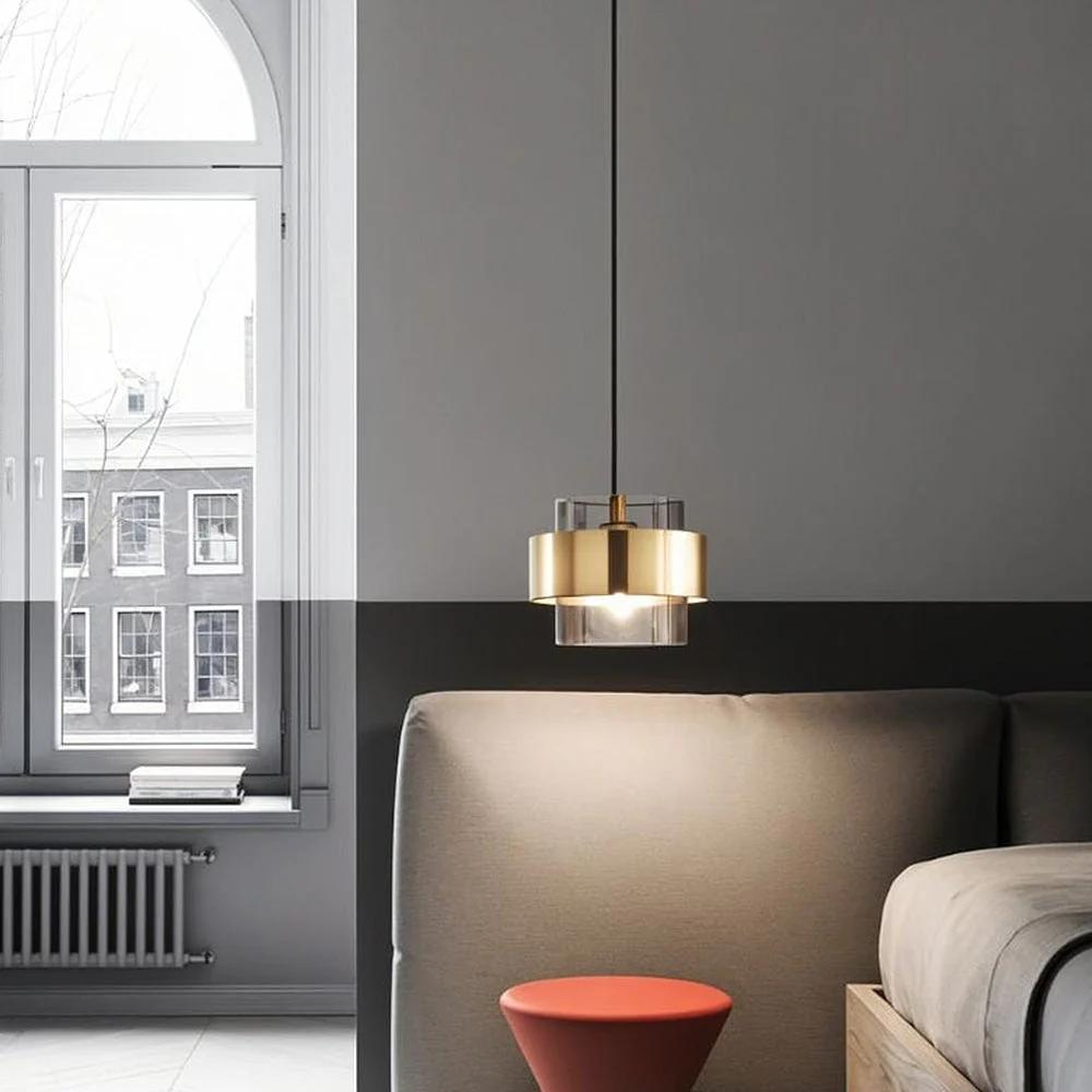 Modern Industrial Metal & Glass Pendant Light