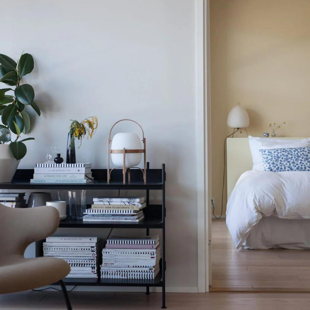 Portable Glass Lantern Table Lamp with Adjustable Brightness