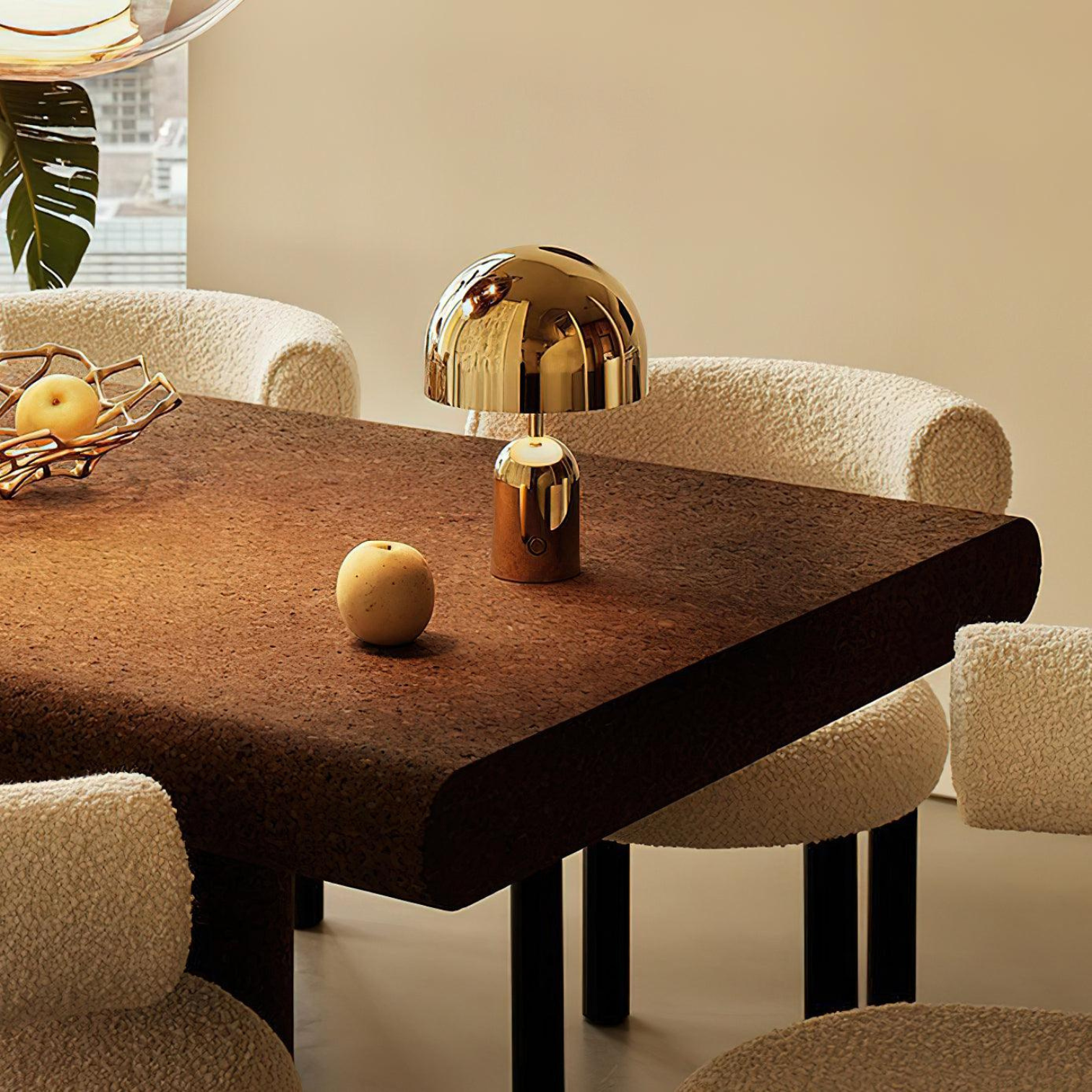 Modern Dome Table Lamp with Brass Finish and Touch Dimmer