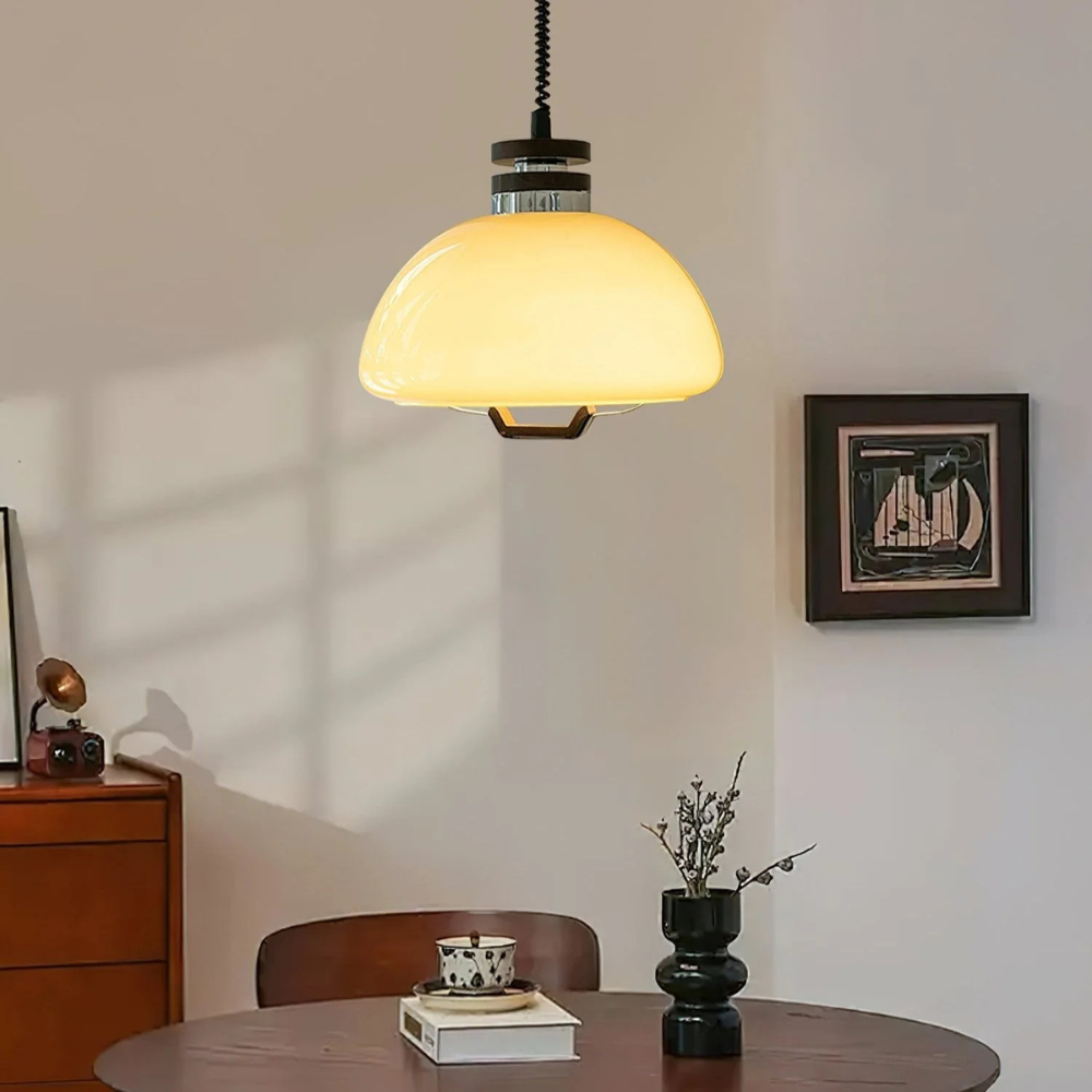 Pendant Light Velvet Finish Modern Round Shade