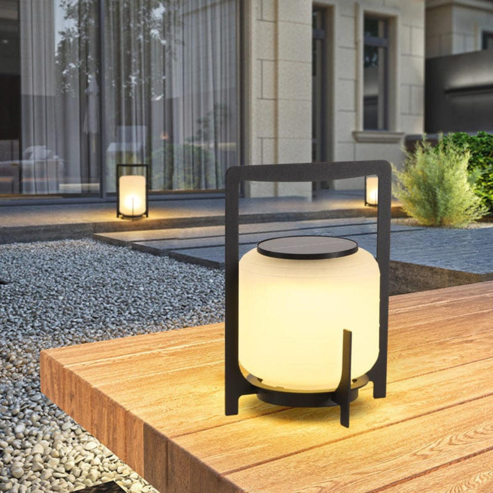 Solar-Powered Outdoor Lamp with Warm Light