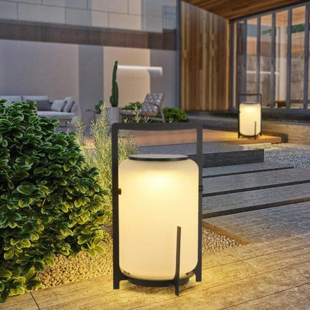 Solar-Powered Outdoor Lamp with Warm Light