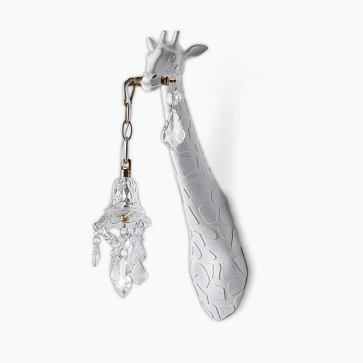 Resin, glass & steel giraffe-wall light