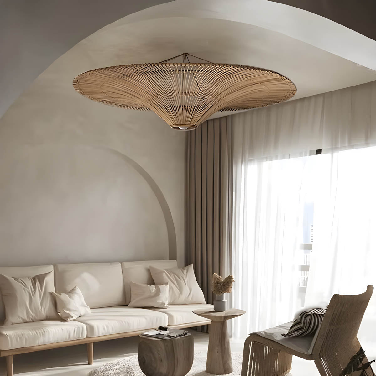 Hand-woven Rattan Ceiling Light 60-130 cm