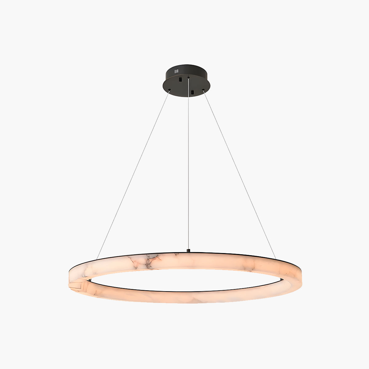 Luxury marble & steel ring light, 80-cm diameter LED included