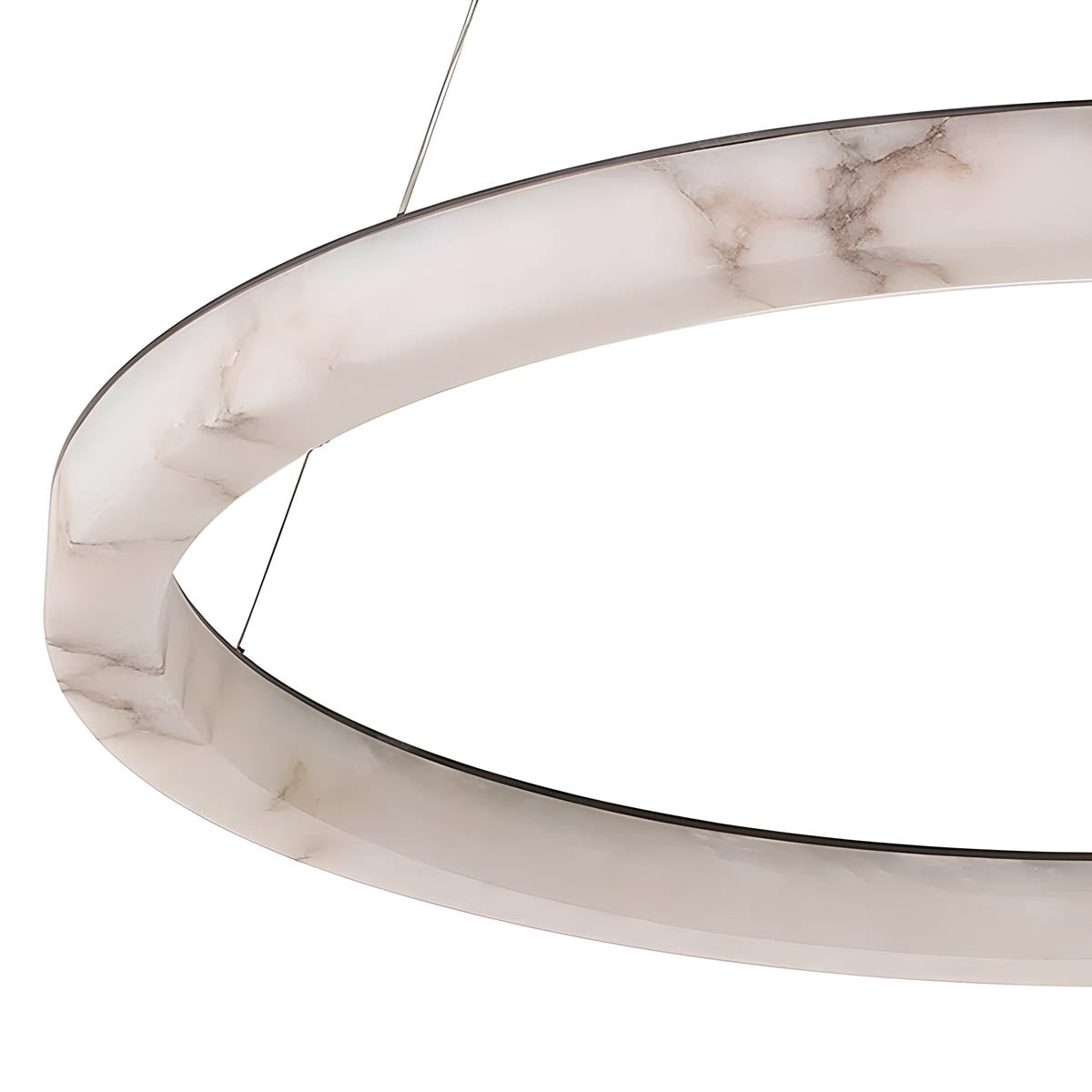 Luxury marble & steel ring light, 80-cm diameter LED included