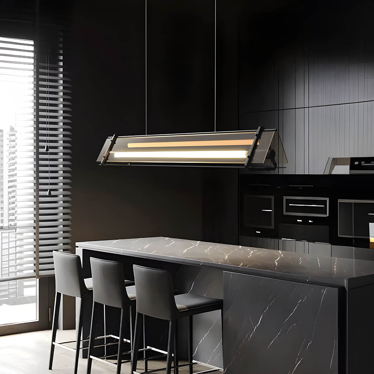 Crystal Clear Glass & Metal LED Pendant Lamp ARK