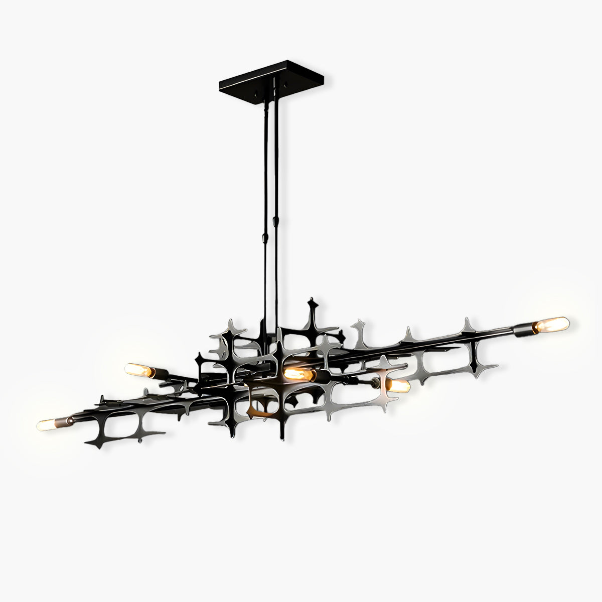 Iron Semi-Flush LED Chandelier 80-120 cm