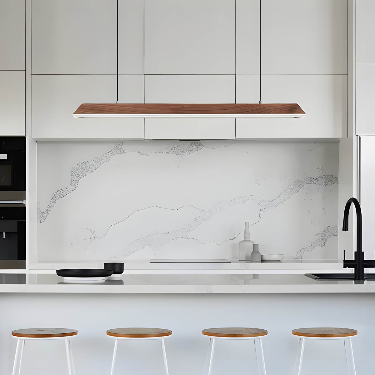 Wood and Metal Trapezoid Pendant Light 90-180 cm