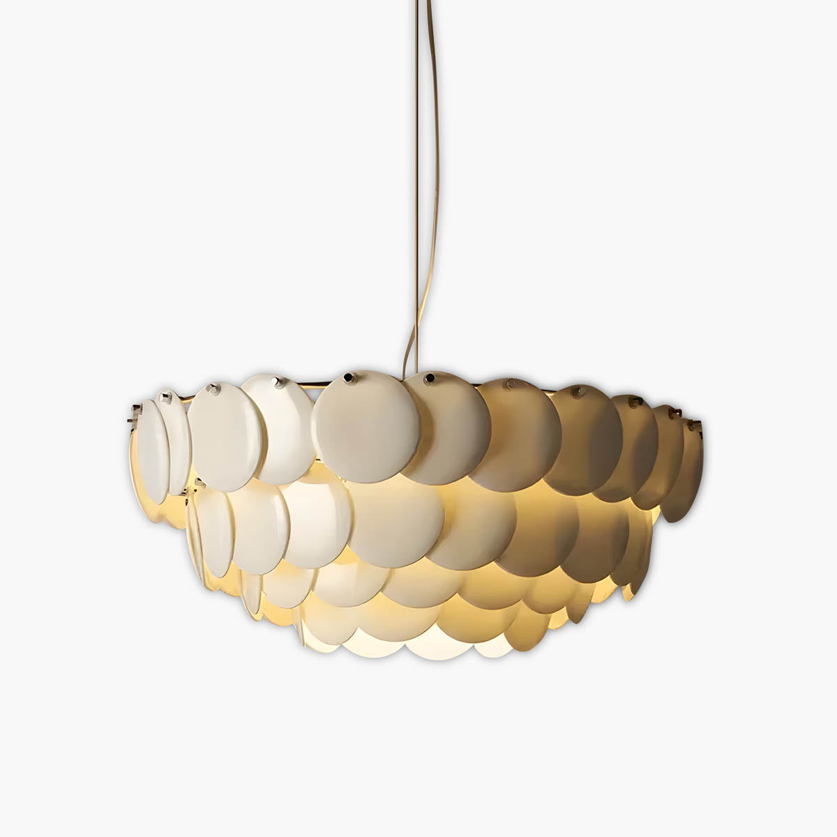 Ceramic Disc Pendant Chandelier 44 cm LED E14
