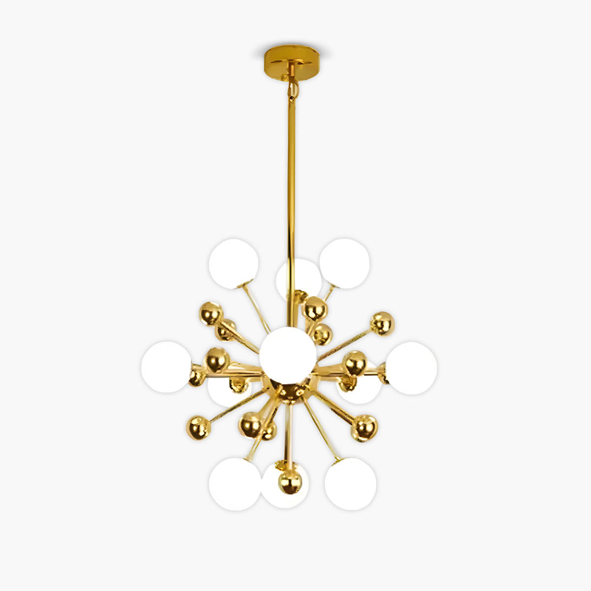Gold Iron & Glass Globe Starburst Chandelier 9-18 Heads