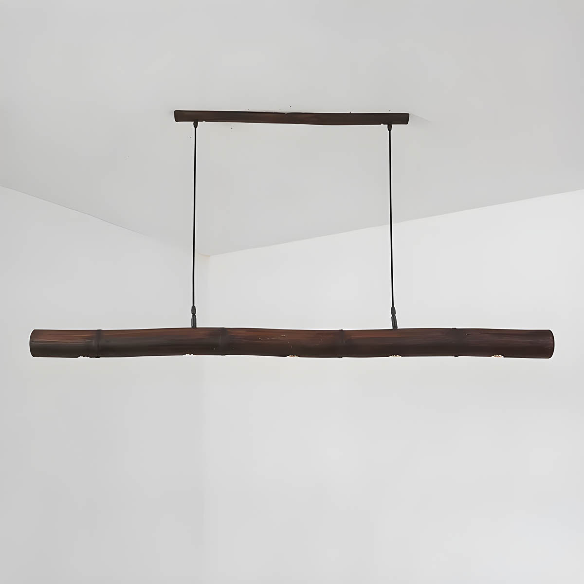 Solid Bamboo Cord Pendant Light 90-150 cm