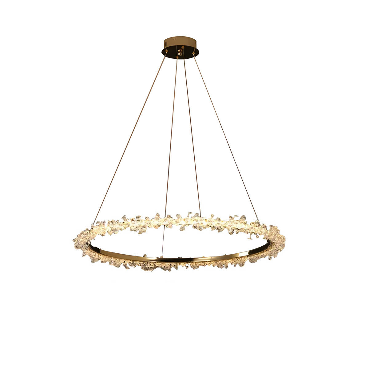 Crystal & Metal Ring LED Pendant / Chandelier