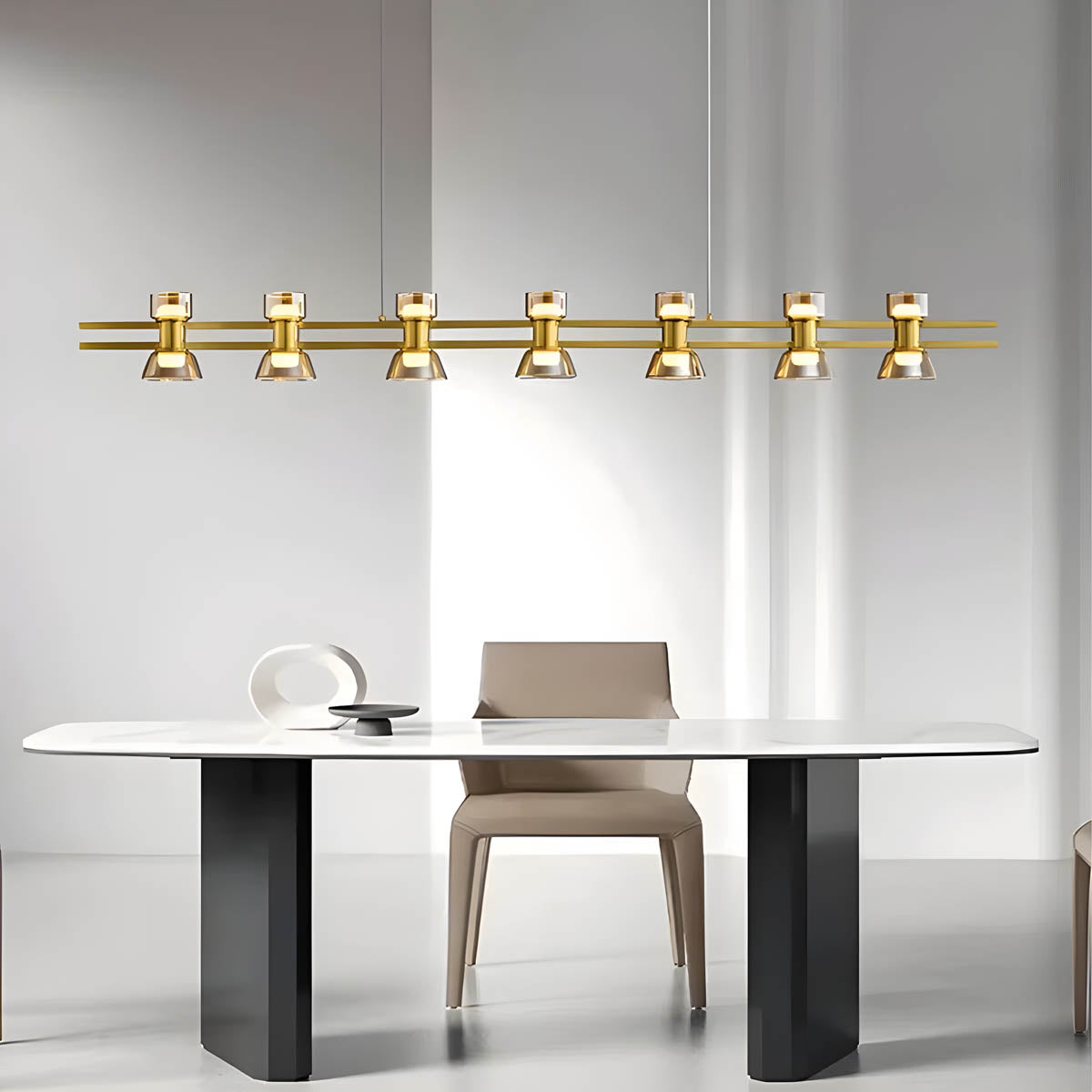 Copper Glass Multi-Arm Pendant Light with 5-8 Heads