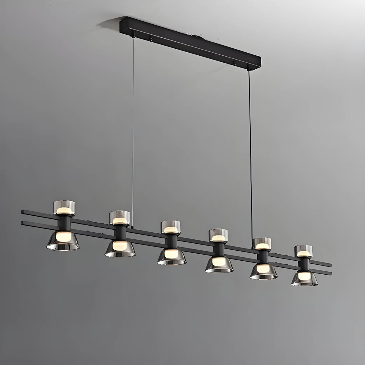 Copper Glass Multi-Arm Pendant Light with 5-8 Heads