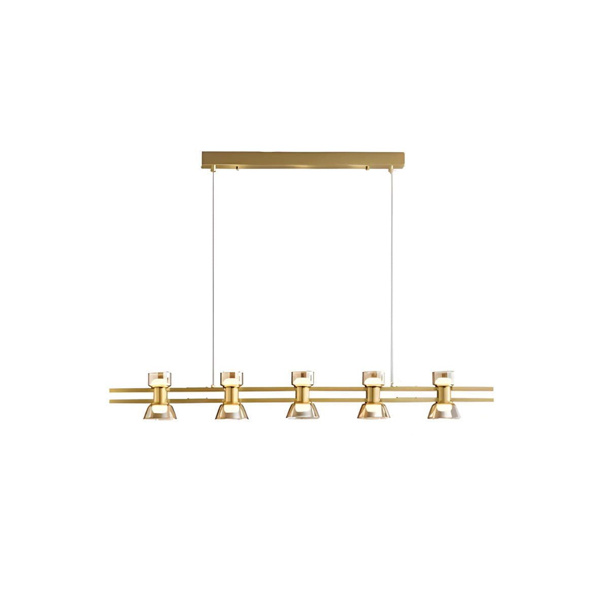 Copper Glass Multi-Arm Pendant Light with 5-8 Heads