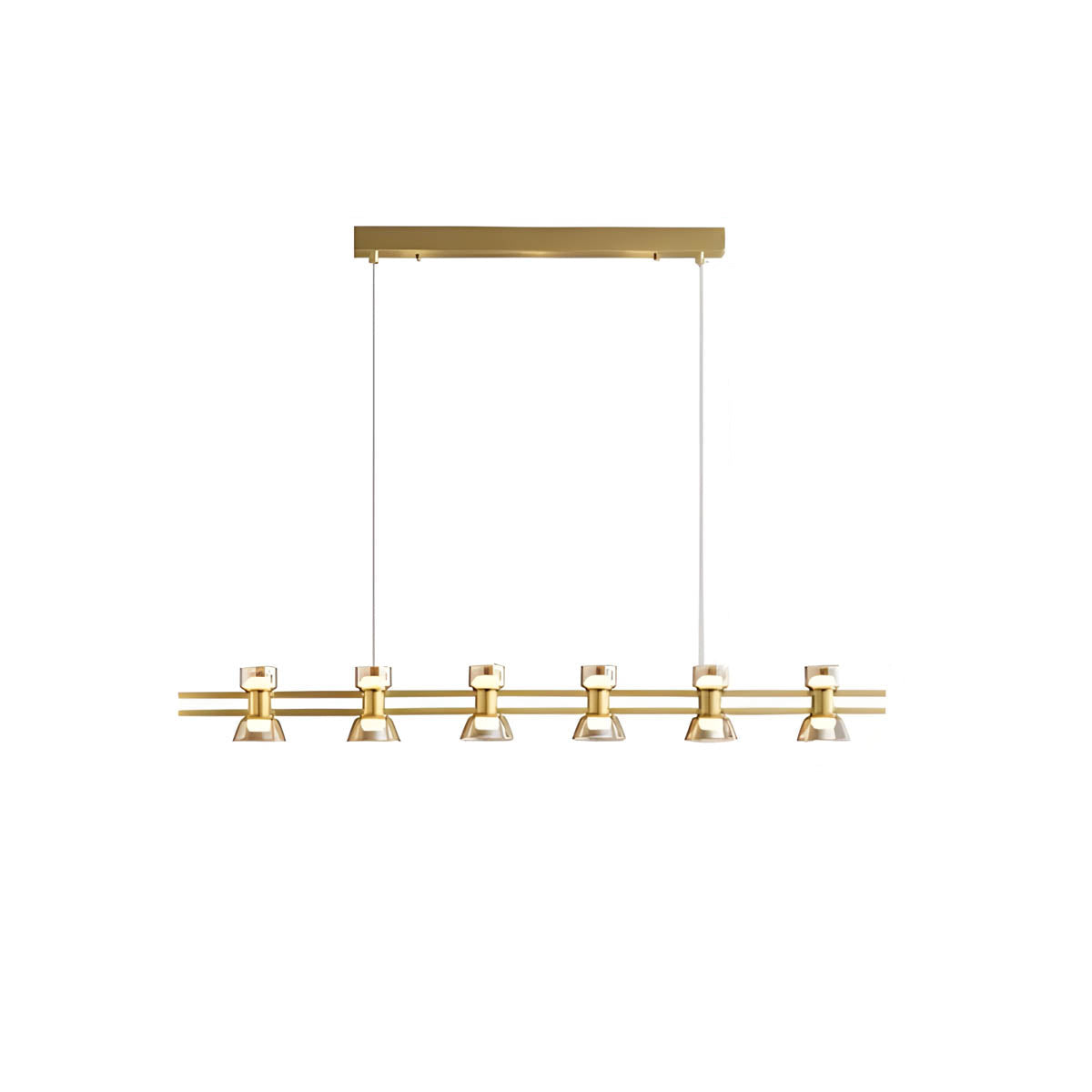 Copper Glass Multi-Arm Pendant Light with 5-8 Heads