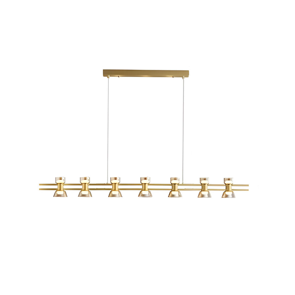 Copper Glass Multi-Arm Pendant Light with 5-8 Heads