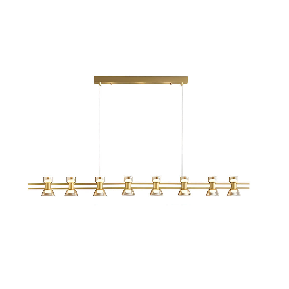Copper Glass Multi-Arm Pendant Light with 5-8 Heads