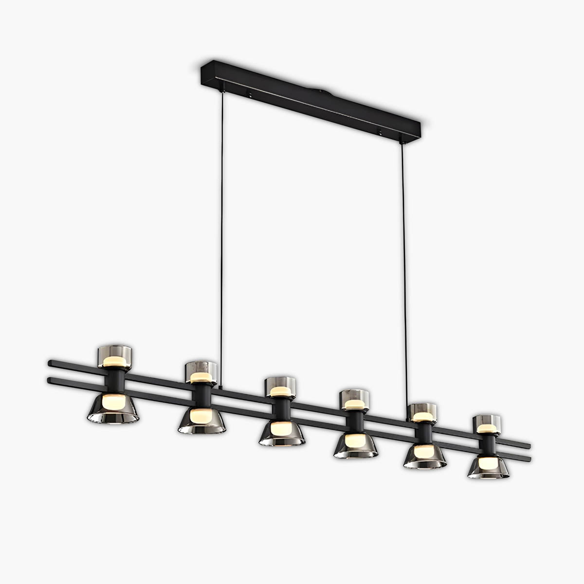 Copper Glass Multi-Arm Pendant Light with 5-8 Heads