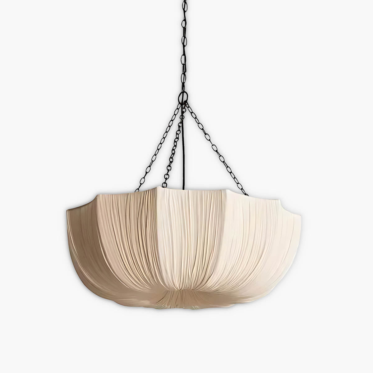 Fabric & Iron Chain Pendant Chandelier 40 cm Non-Dimmable LED E27