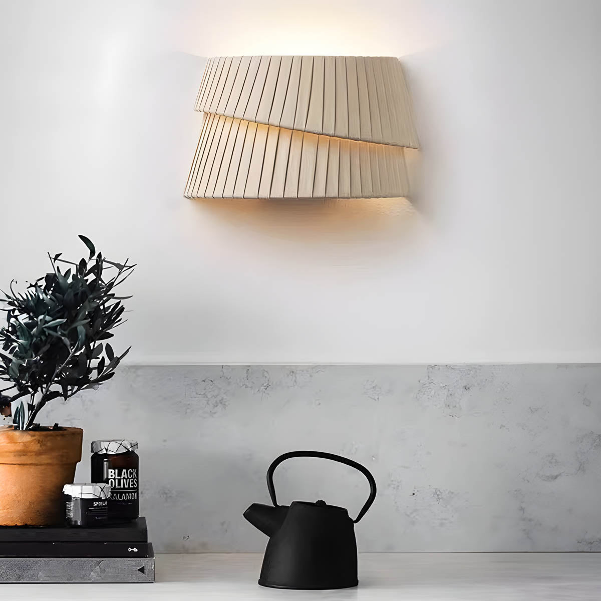 Pleated Hessian Wall Light – French Style