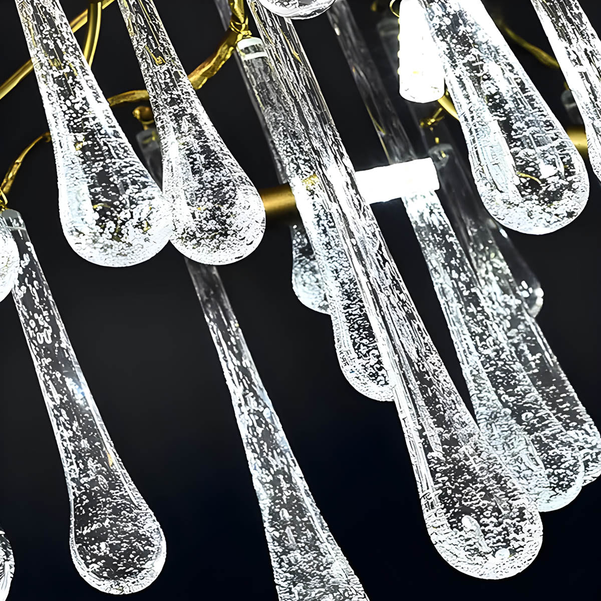 Crystal branch chandelier with aluminium or copper frame