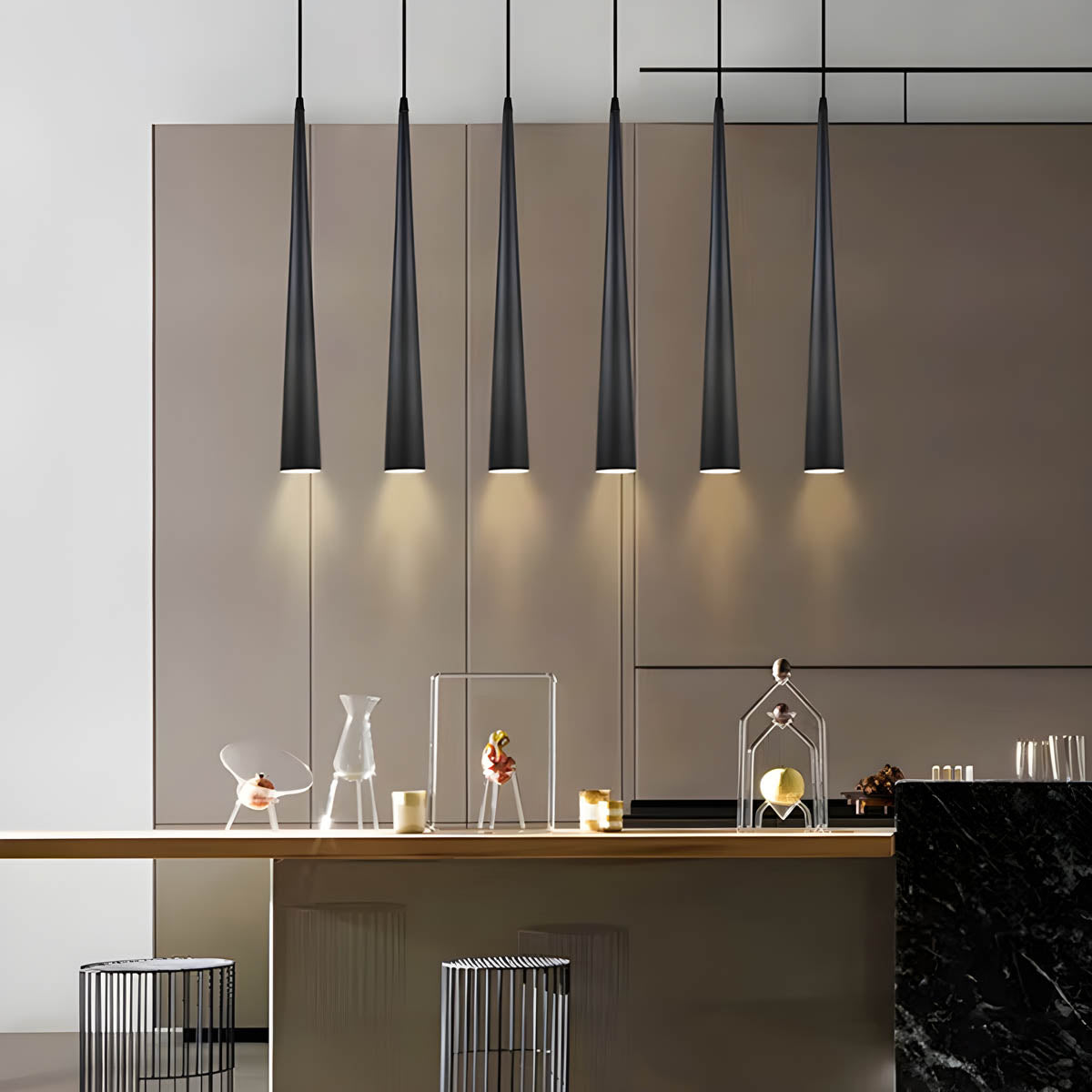 Aluminium GU10 pendant light, 27 / 46 cm