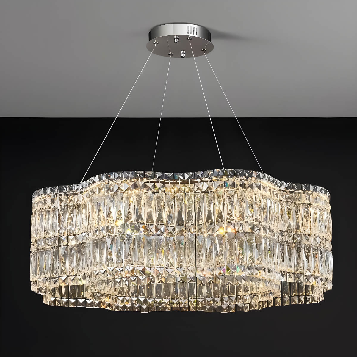 Crystal Stainless Steel Chandelier 50-150 cm