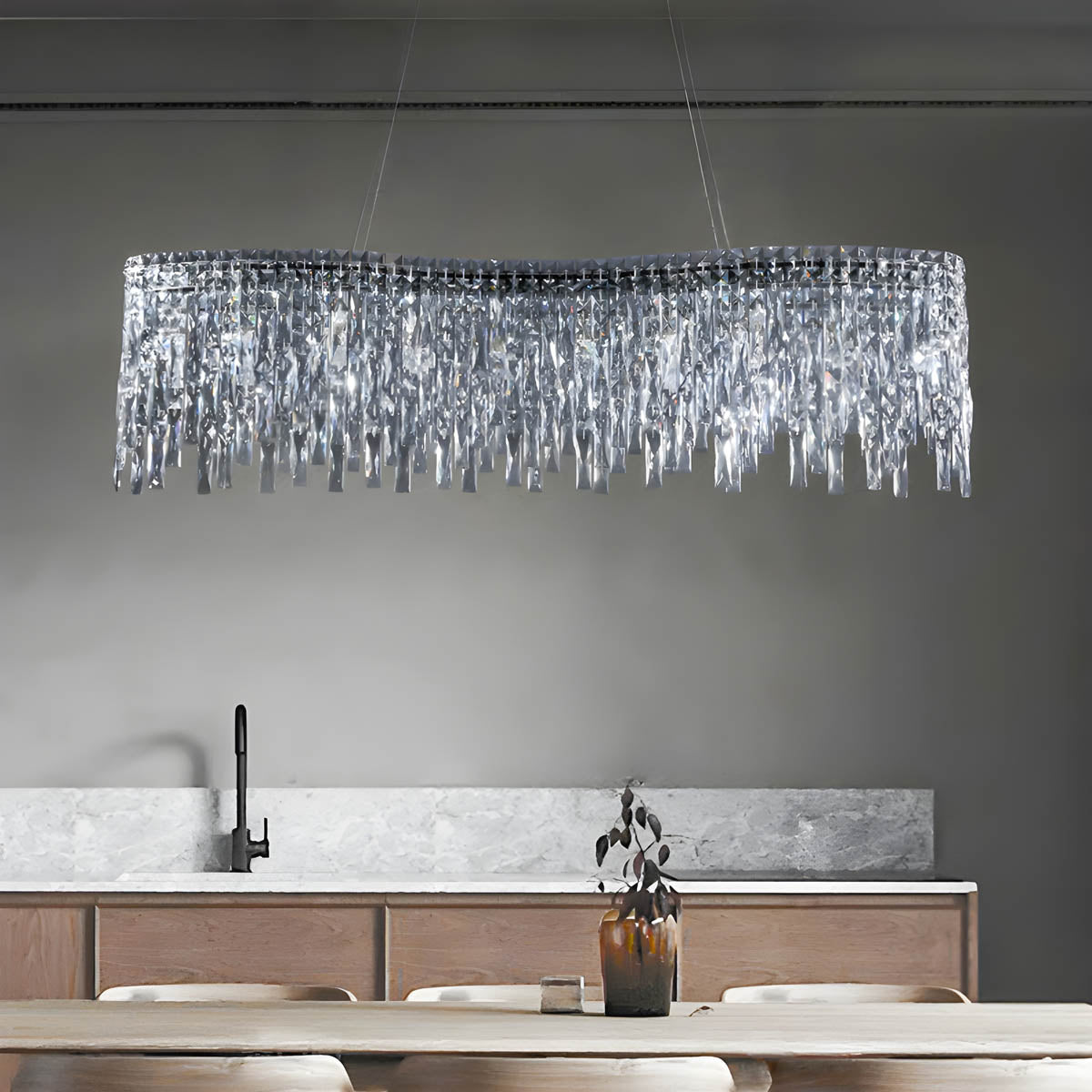 Stainless Steel & Crystal Chandelier LED 50-120 cm