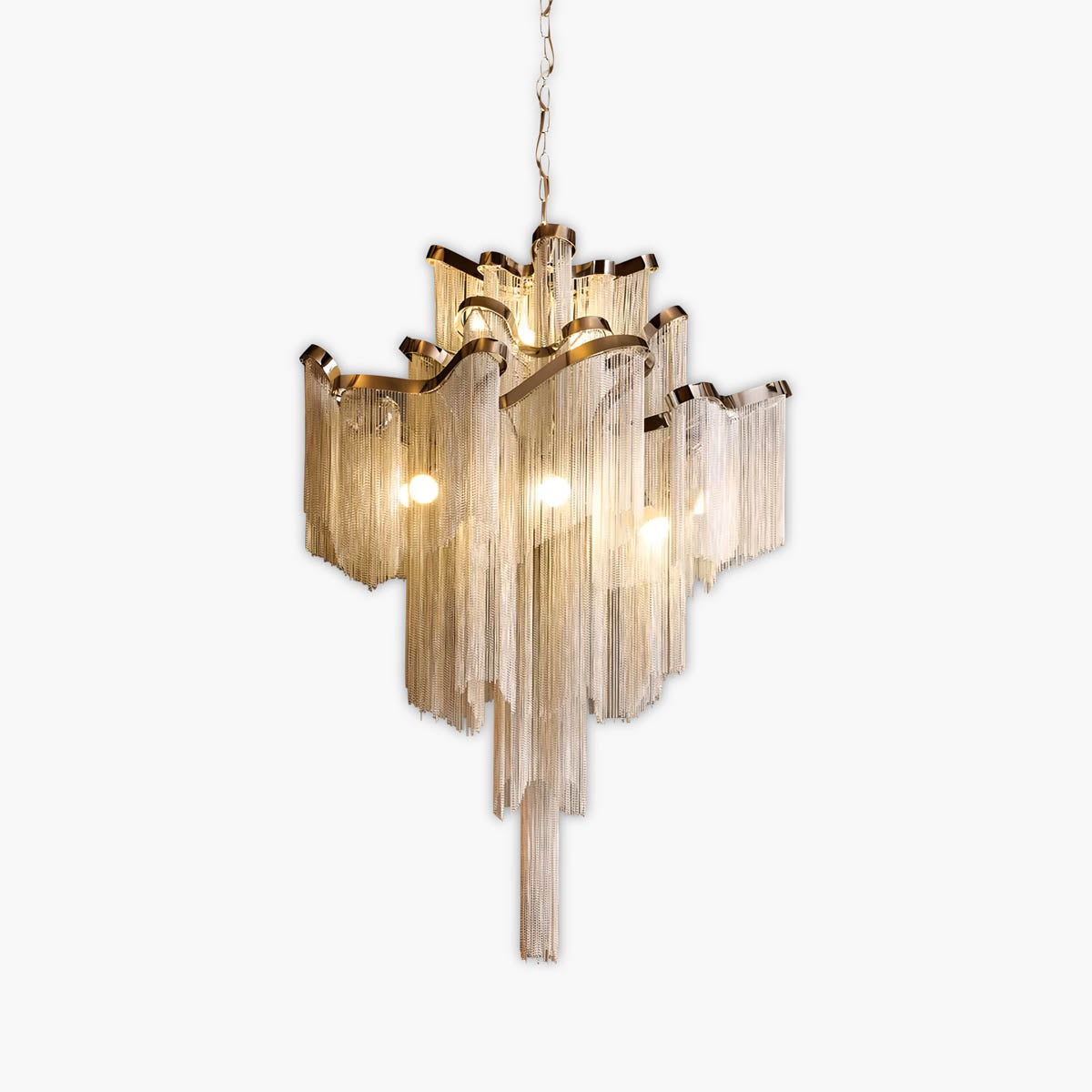 Iron & Aluminium Tassel Chandelier with E14 LEDs (60-150 cm)