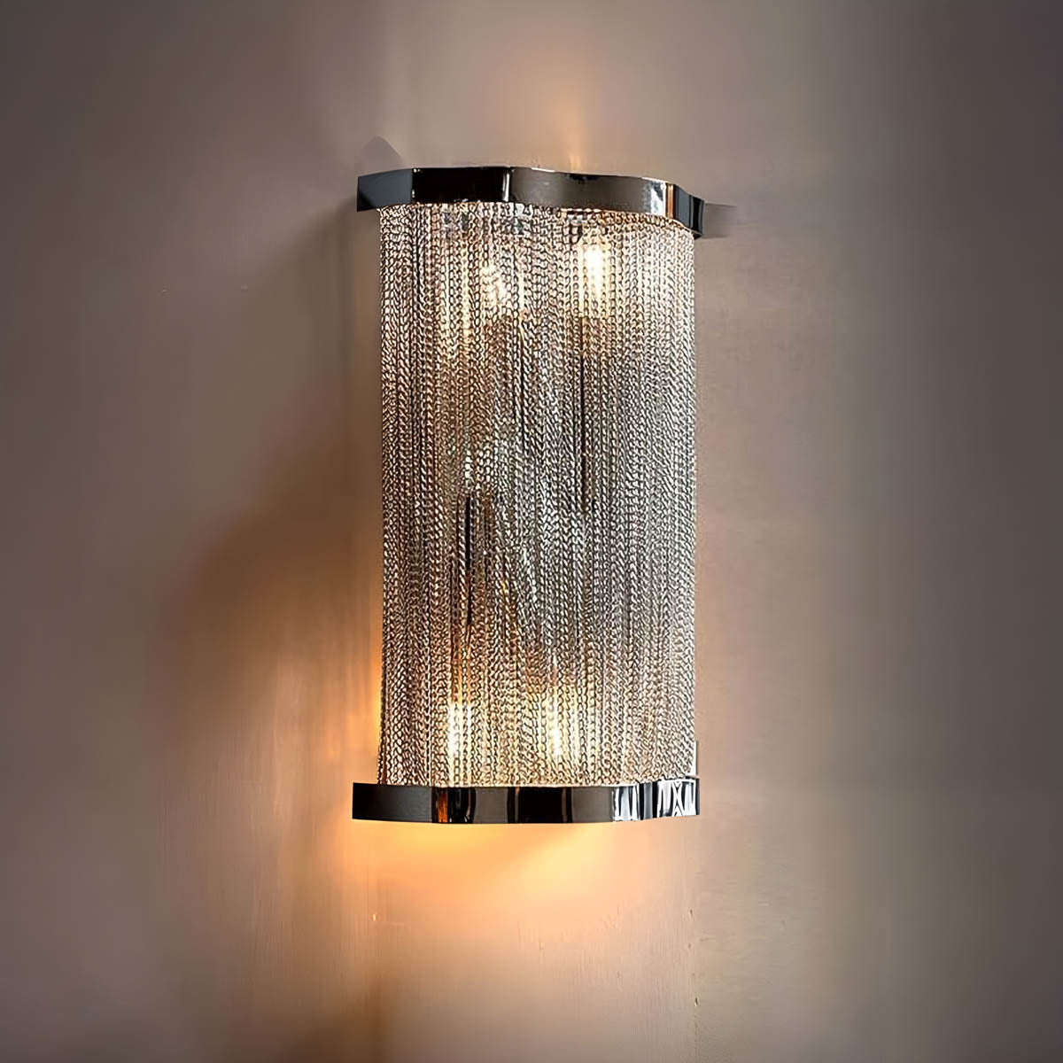 Wall Light with Cascading Aluminium Chains