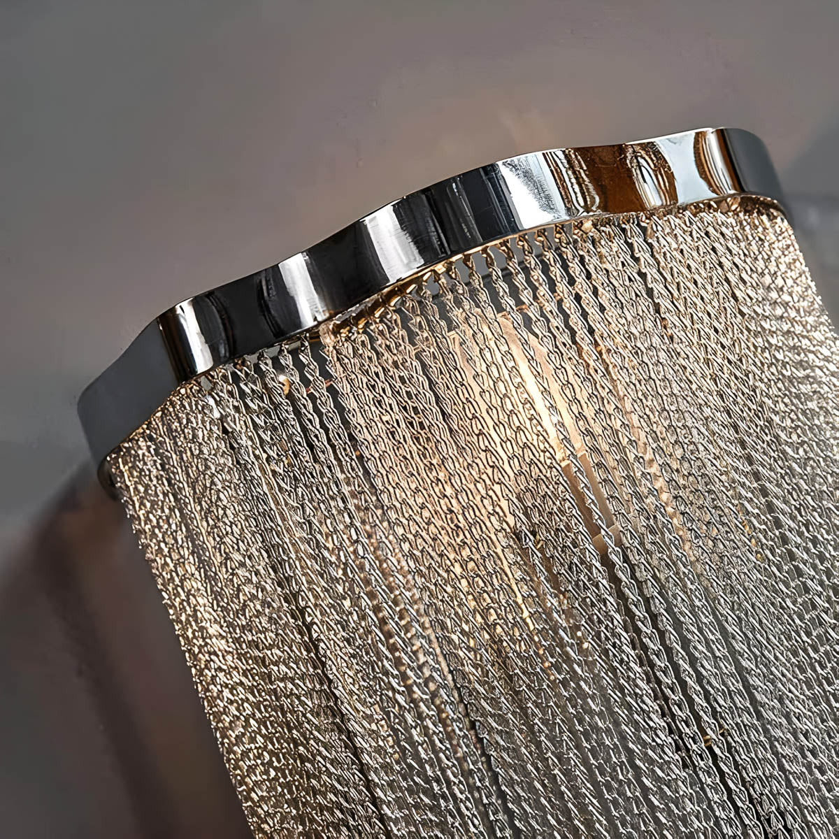 Wall Light with Cascading Aluminium Chains