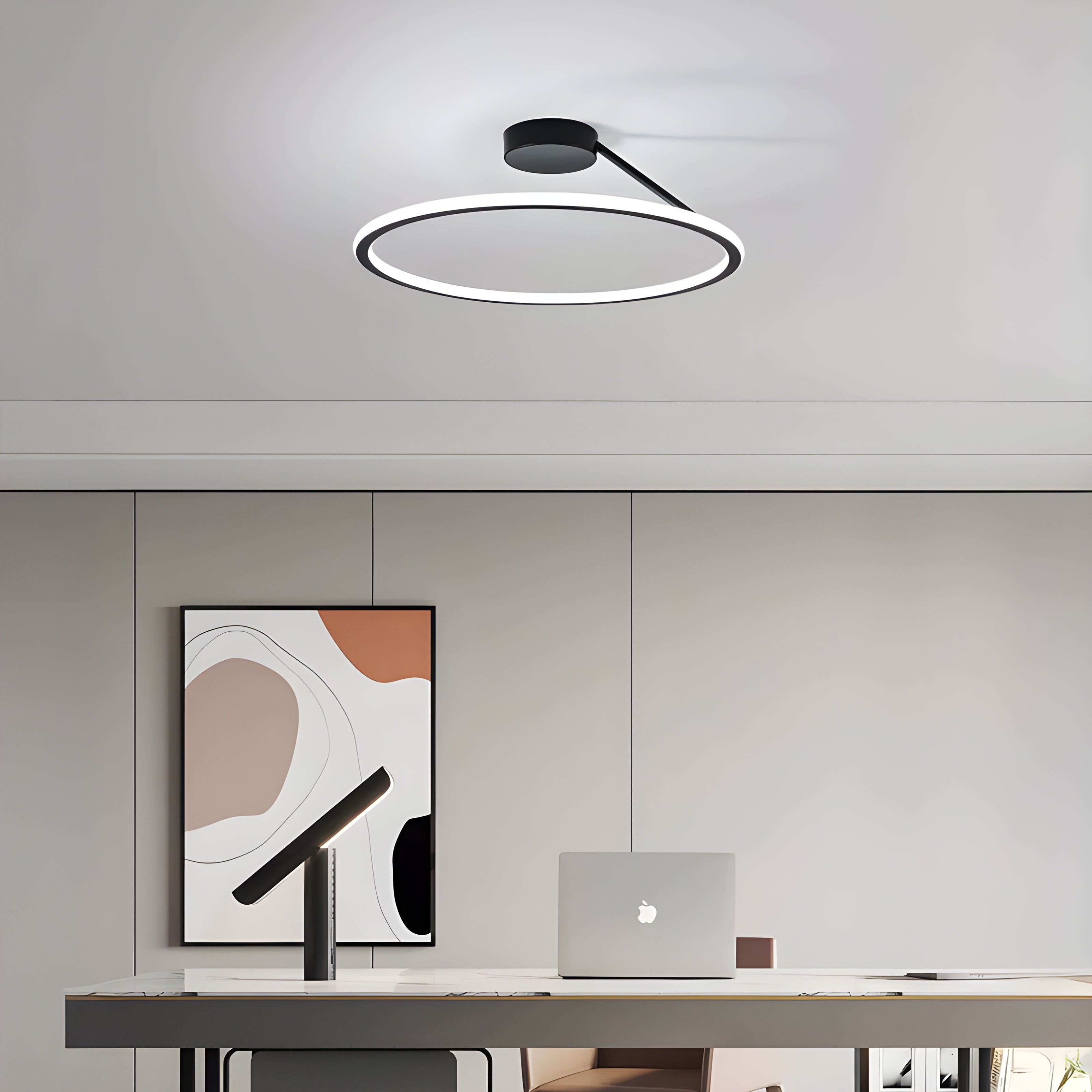 Minimal Iron & Aluminum Semi-Flush Ceiling Light 40-60 cm
