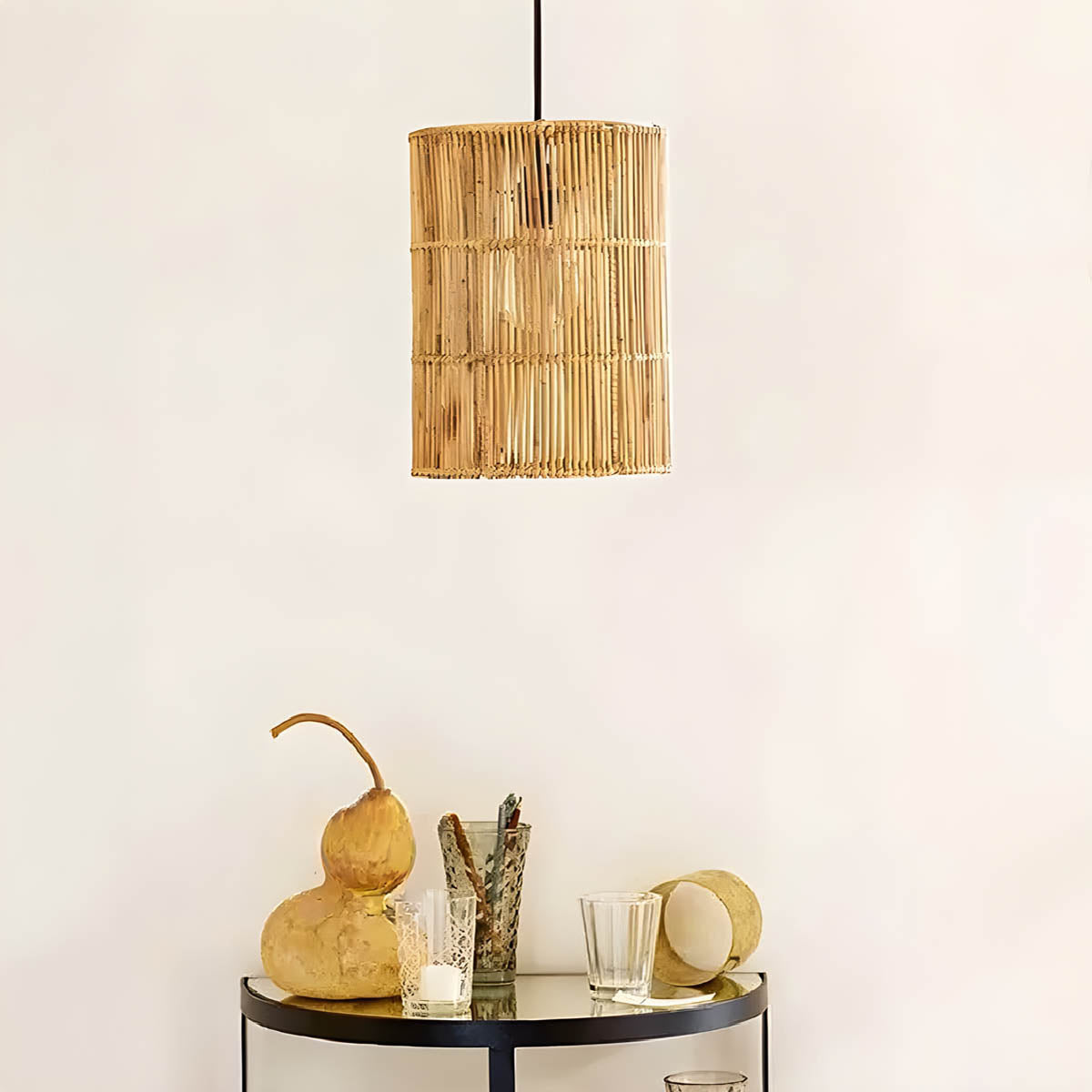Hand-Woven Rattan Pendant Light E27 40-70 cm Natural