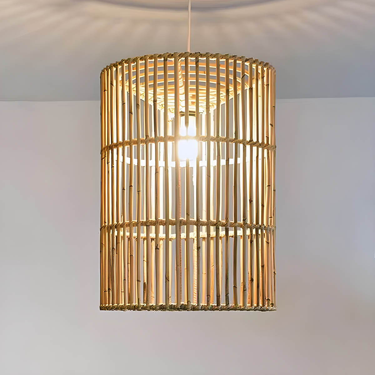Hand-Woven Rattan Pendant Light E27 40-70 cm Natural