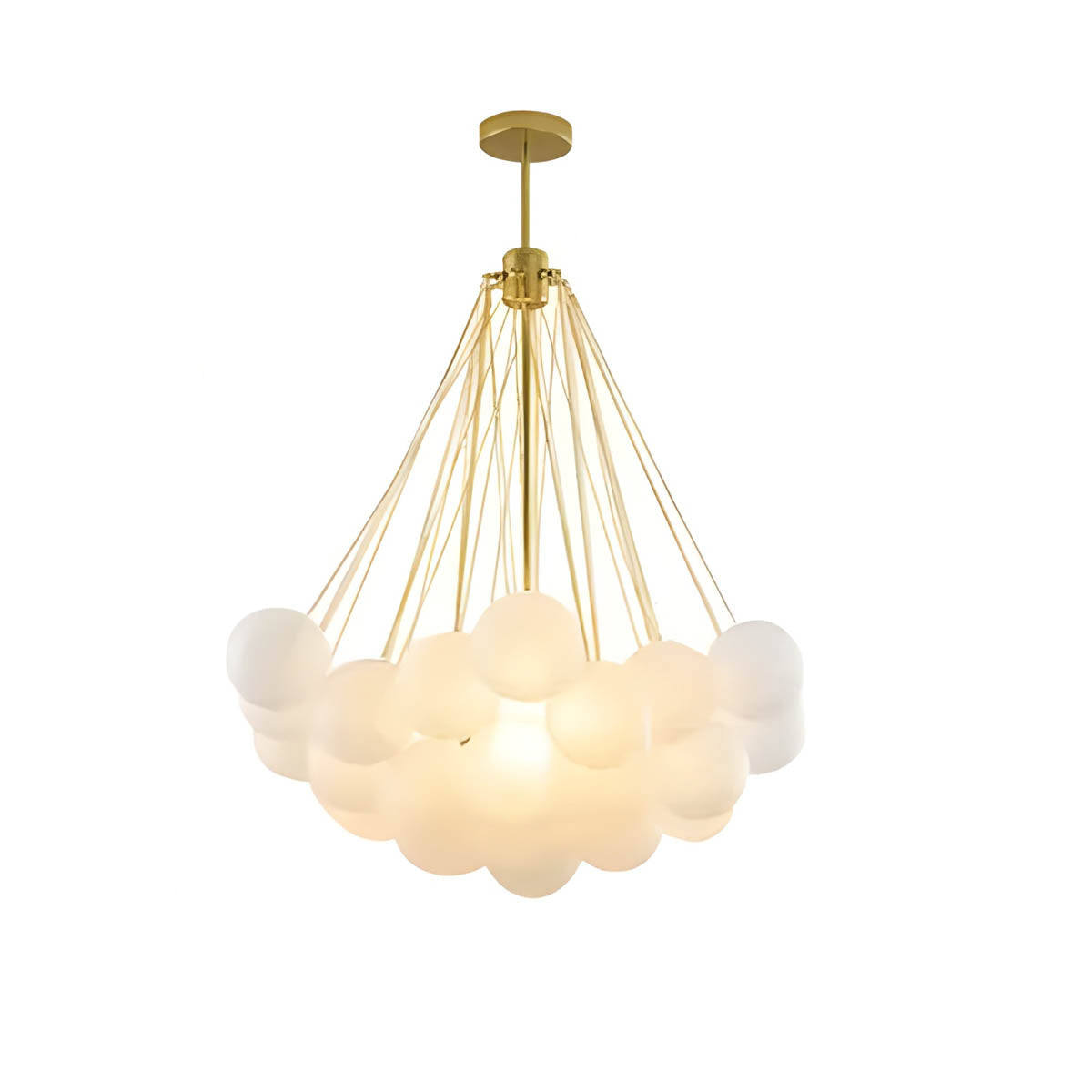 37-Head Glass Globe Cluster Pendant 80 cm